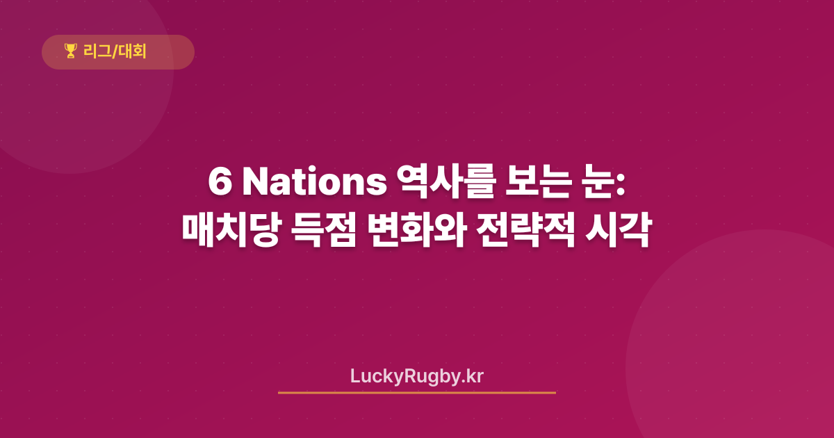 6 Nations 역사를 보는 눈: 매치당 득점 변화와 전략적 시각