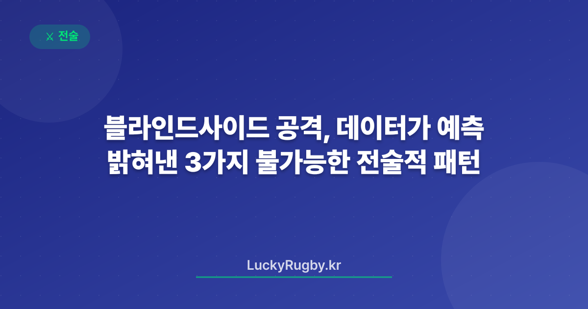 블라인드사이드 공격, 데이터가 밝혀낸 3가지 예측 불가능한 전술적 패턴
