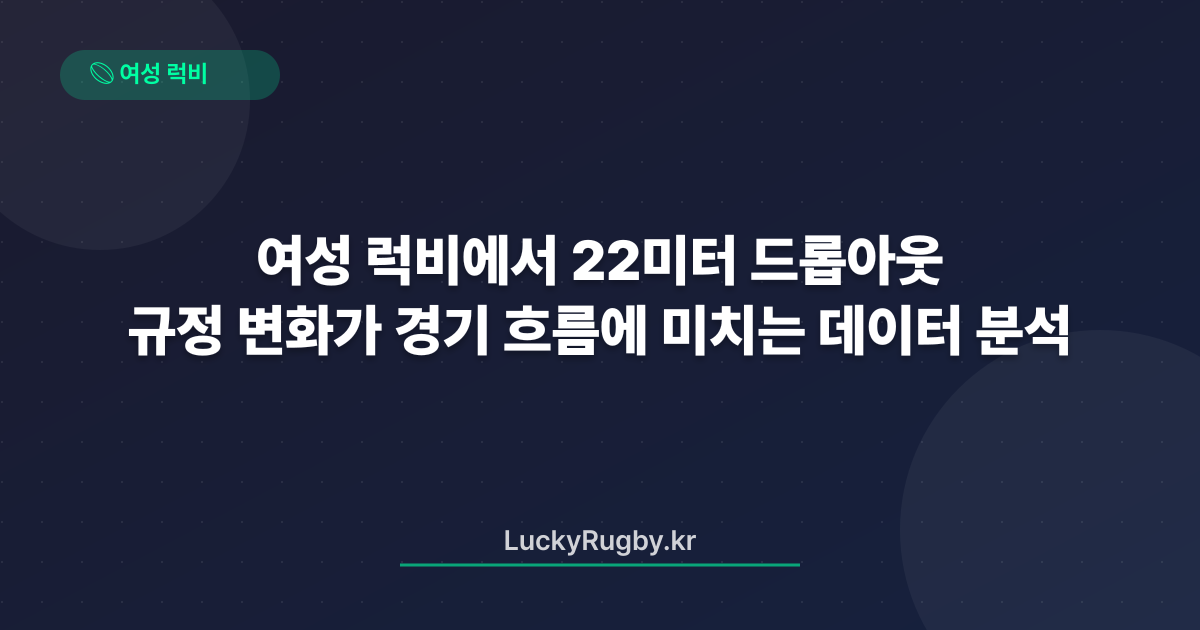 여성 럭비에서 22미터 드롭아웃 규정 변화가 경기 흐름에 미치는 데이터 분석