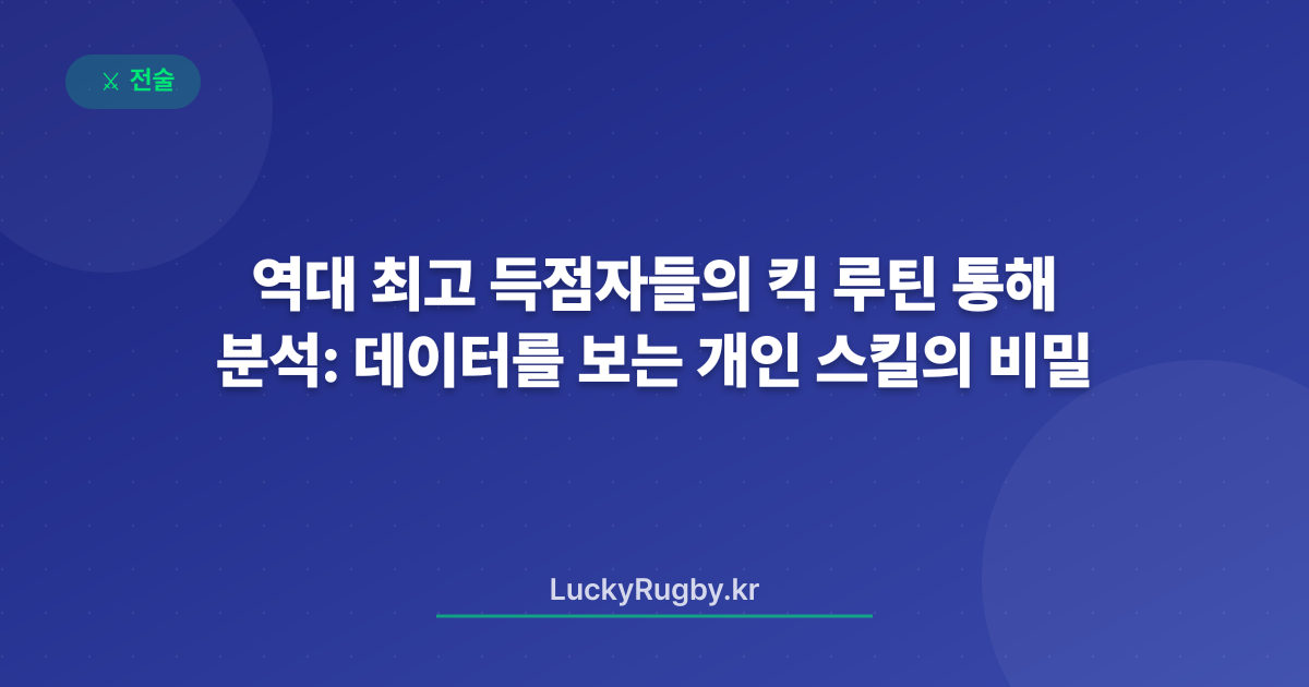 역대 최고 득점자들의 킥 루틴 분석: 데이터를 통해 보는 개인 스킬의 비밀