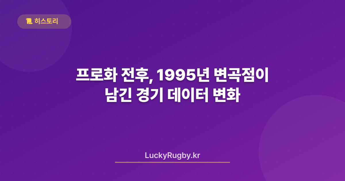 프로화 전후, 1995년 변곡점이 남긴 경기 데이터 변화