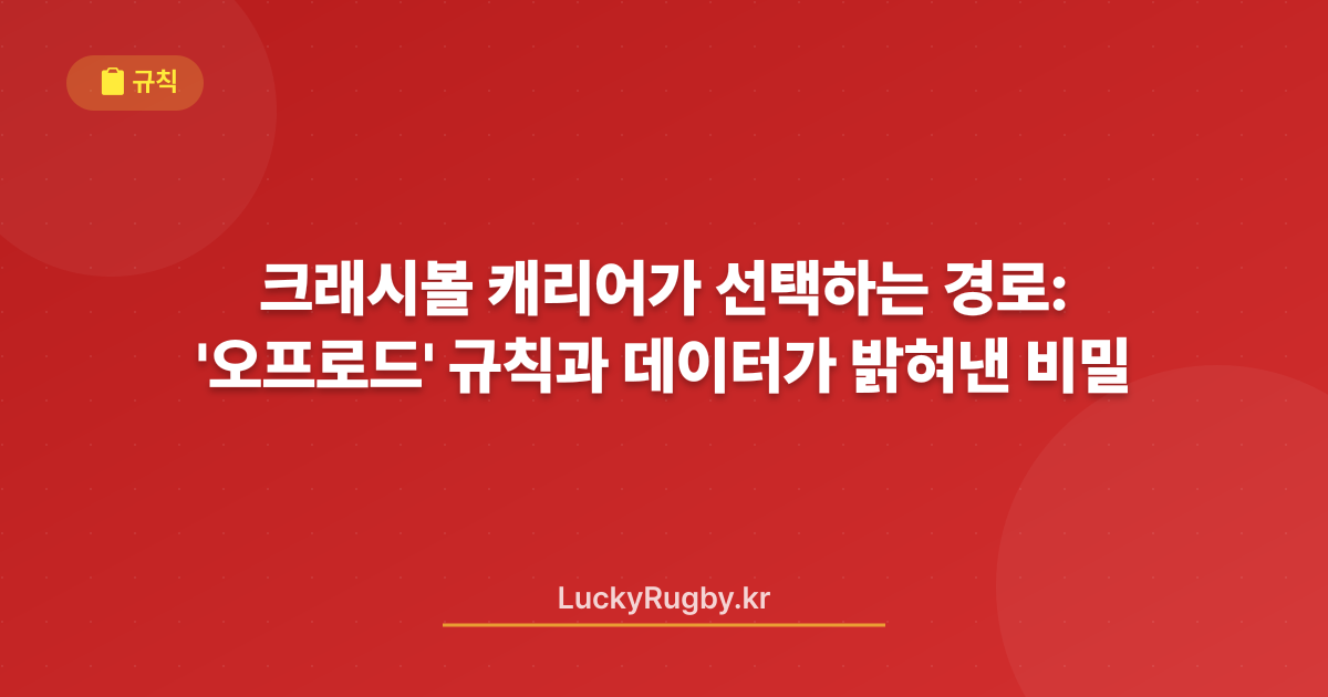 크래시볼 캐리어가 선택하는 '오프로드' 경로: 규칙과 데이터가 밝혀낸 비밀