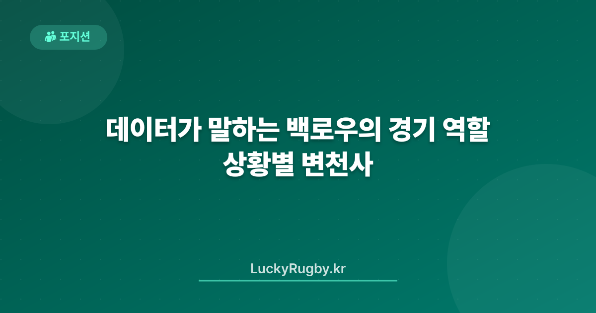 데이터가 말하는 백로우의 경기 상황별 역할 변천사