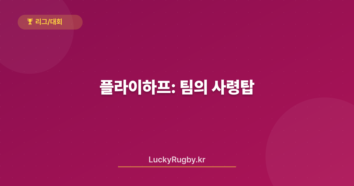 플라이하프: 팀의 사령탑